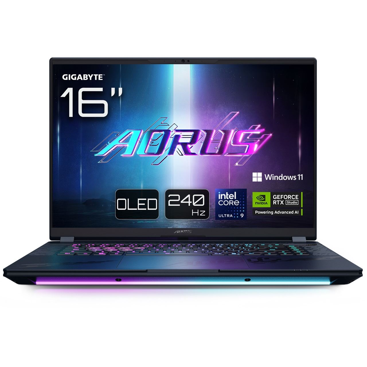 16" (40,64cm) Gigabyte AORUS MASTER 16 OLED QHD 240 Hz / Intel ARL-HX Ultra 9 275HX / RTX 5090 24GB / 16 GB x 2 (6400 MHz DDR5) / 2TB SSD / W11P