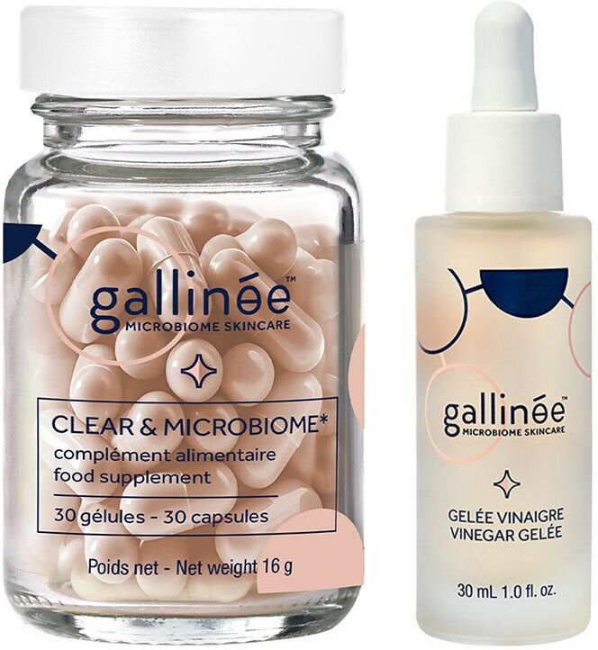 Gallinee Gallinée Face Vinegar Gelée + Clear & Microbiome Supplement 1 St Set