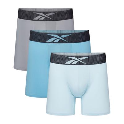 Trunk REEBOK "Hegarty", Herren, Gr. L, Single Jersey, blau (ice blau, warped blau, grau), Single Jersey, Obermaterial: 92% Polyester, 8% Elasthan, körpernah, Unterhosen, ohne Eingriff