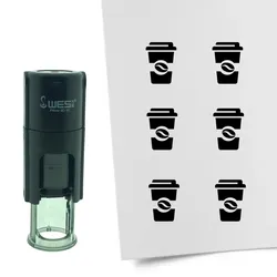 CombiCraft Selbstfärbender Stempel 'Kaffebecher' in der Farbe Schwarz, Ø10mm