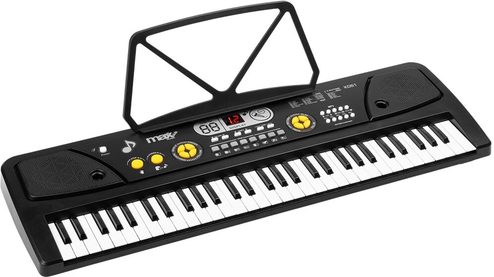 Teclado Eletrónico 61 Teclas a Bateria c/ Microfone (KD61) - MAX