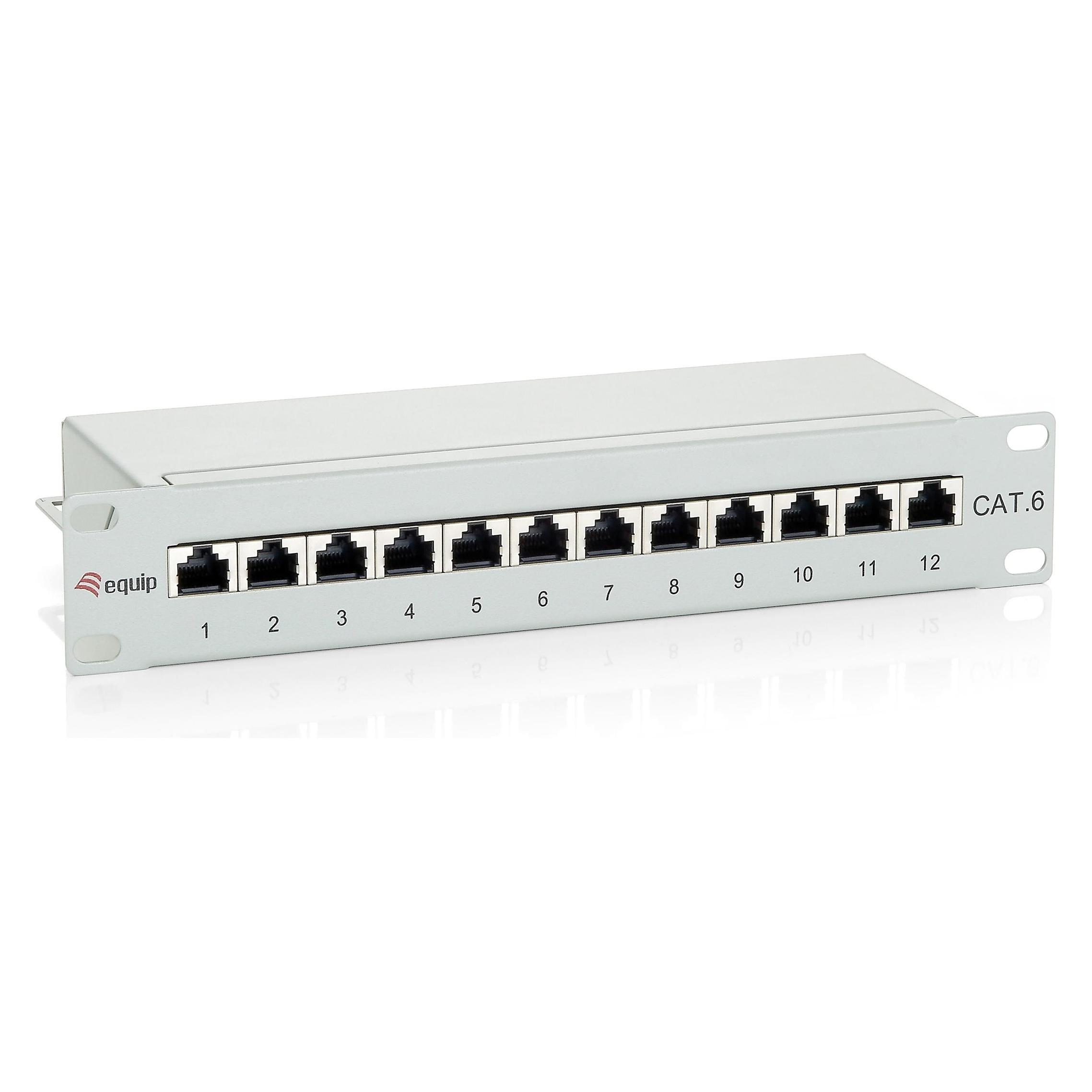 equip 10" Patchpanel: 12 Port, 1HE, grau (208014)