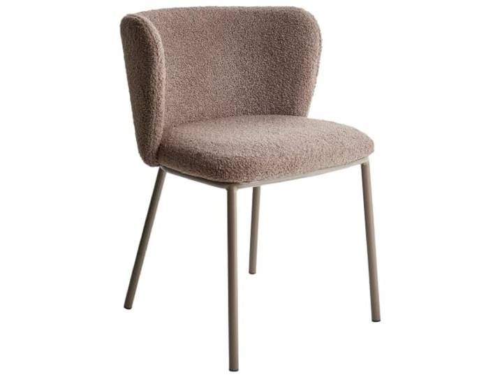 Esszimmerstuhl 2er Set Bouclé hellbraun gepolstert farbige Beine Mina II