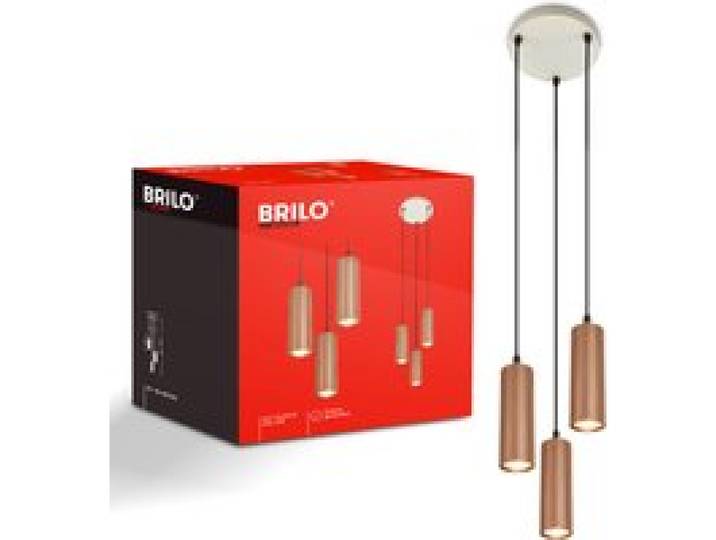 BRILONER Suspension LED (Rond-point à trois branches, gris chaud/café)