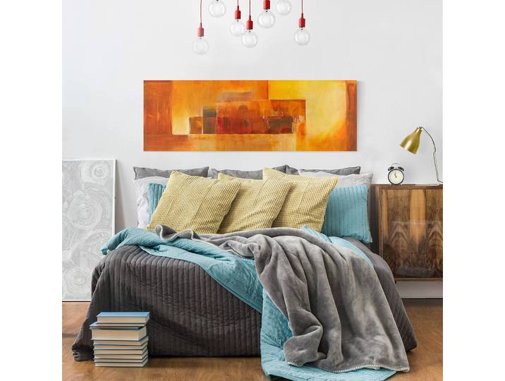 Leinwandbild Indischer Sommer I Leinen Orange 150cm