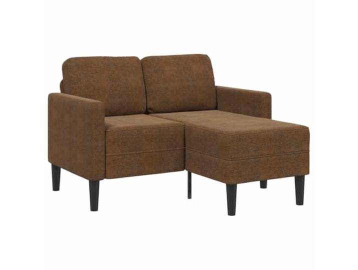 HEFZGDB L-Form 2-Sitzer Sofa mit Chaiselongue 125 cm Breites Kunstleder Sofa Eckcouch Wohnzimmer Sitzgruppe mit Robustem Metall Holzrahmen und Dicker Polsterung für Entspannung