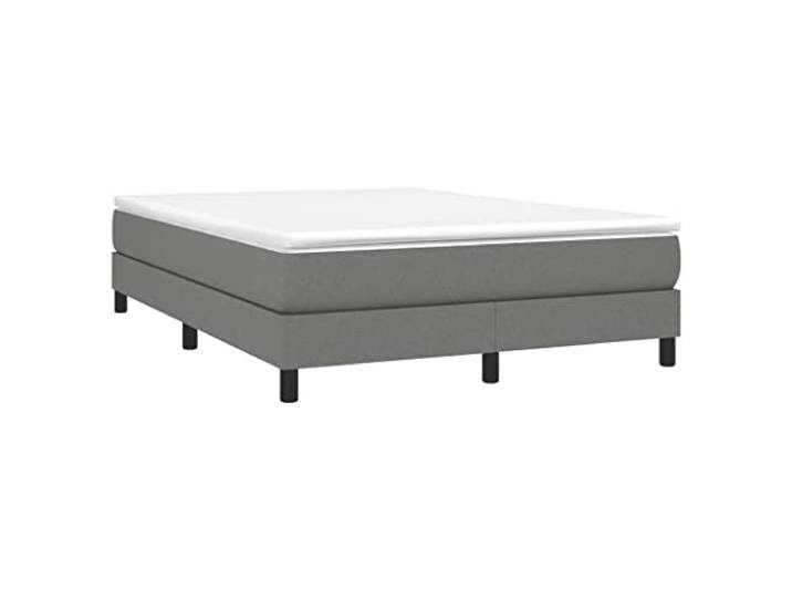 vidaXL Boxspringbett mit Matratze Dunkelgrau 160x200 cm Stoff