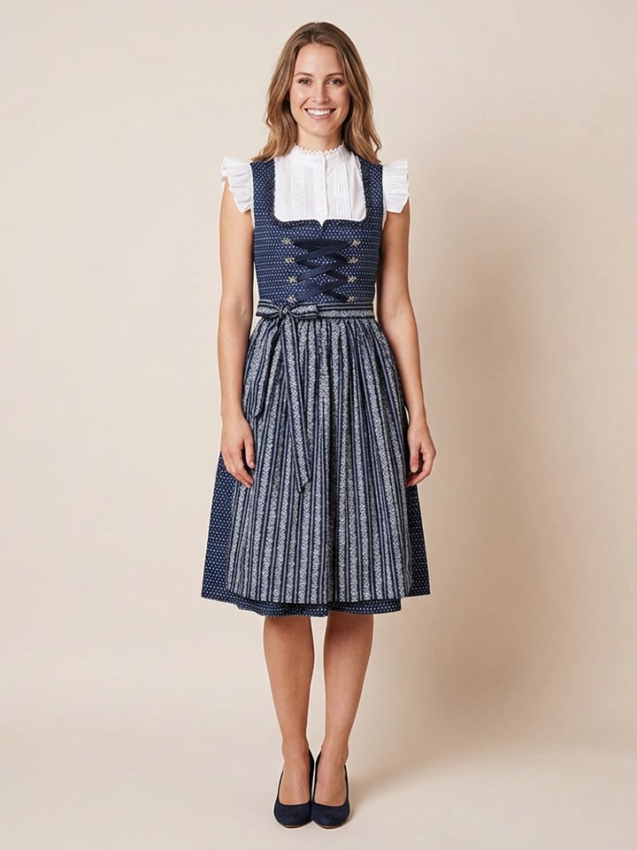 Almsach Dirndl in Dunkelblau - 40
