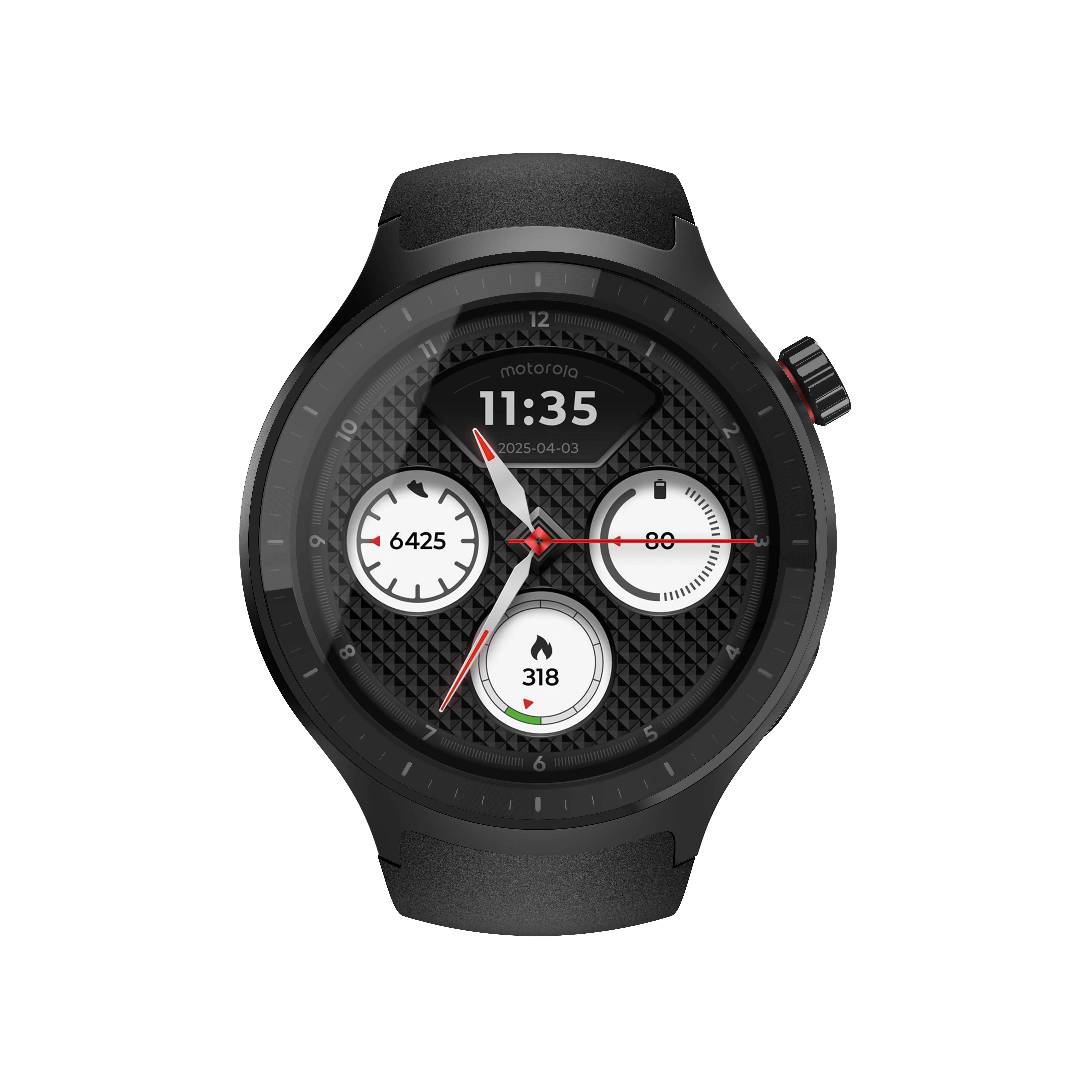 Motorola Moto Watch 47 mm Smartwatch Rund IP68 (Schwarz) PG38C08254