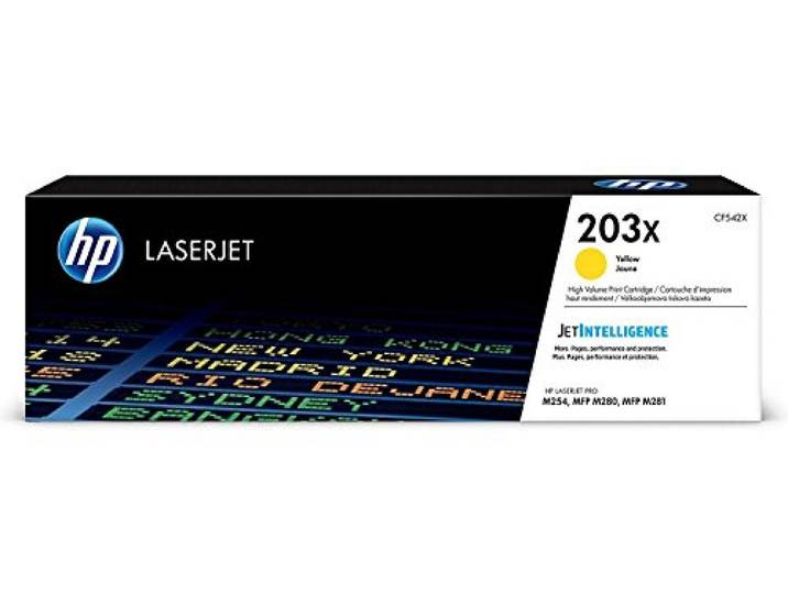 HP 203X CF542X Toner Jaune grande capacité Authentique pour HP Color LaserJet Pro M254 / M280 / M281