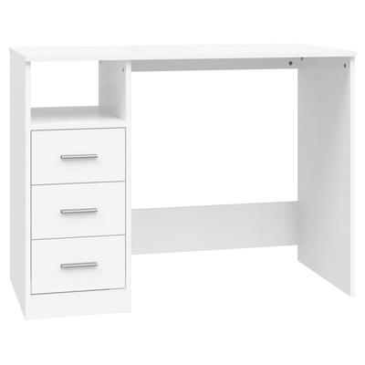 Helloshop26 - Schreibtisch Arbeitsplatz Computertisch Arbeitsmöbel mit Schubladen 102 x 50 x 76 cm weißes Holzwerkstoff 02_0023465