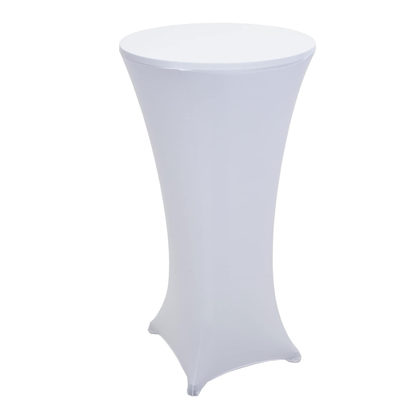 Stehtischhusse MCW-J30, Tischhusse Husse Bezug Überzug, Stretch Ø 60cm ~ weiß
