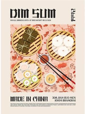 Inspire Essentials World Cuisine Food Wall Art Kitchen Canvas Poster Ramen Pizza Coffee Decor 17 20x30cm No Frame