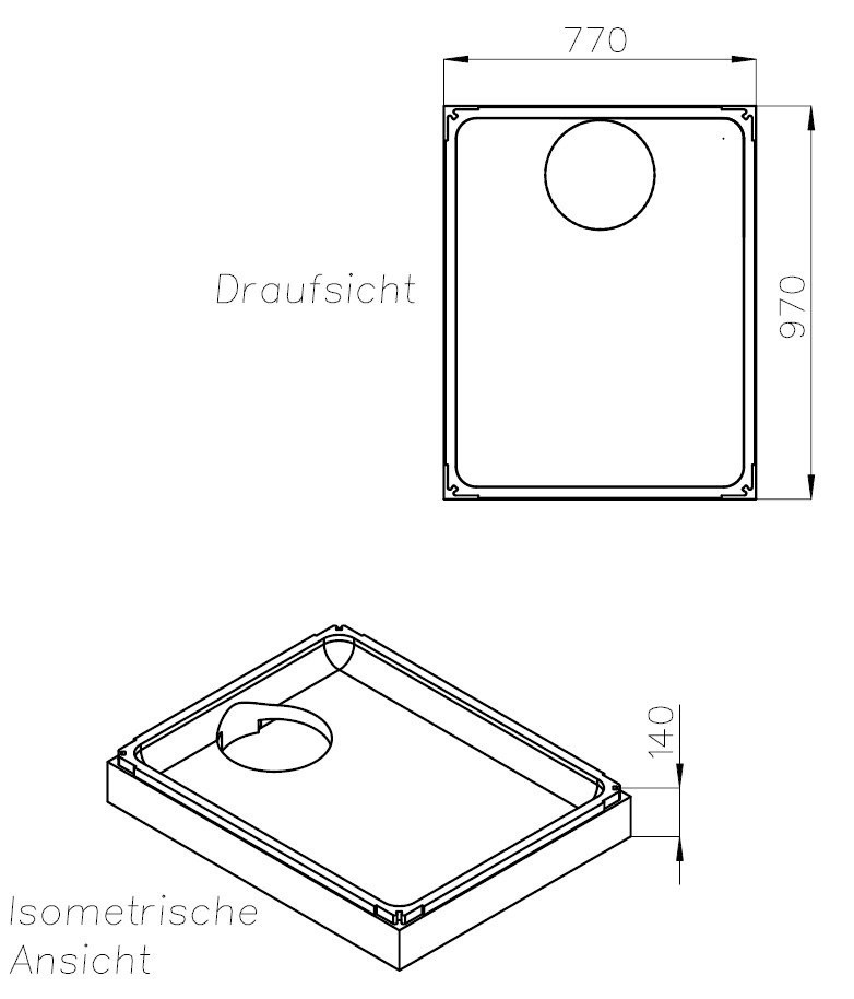 Neuesbad Wannenträger für Bette Ultra Space 100x80x1,5 SD 25419