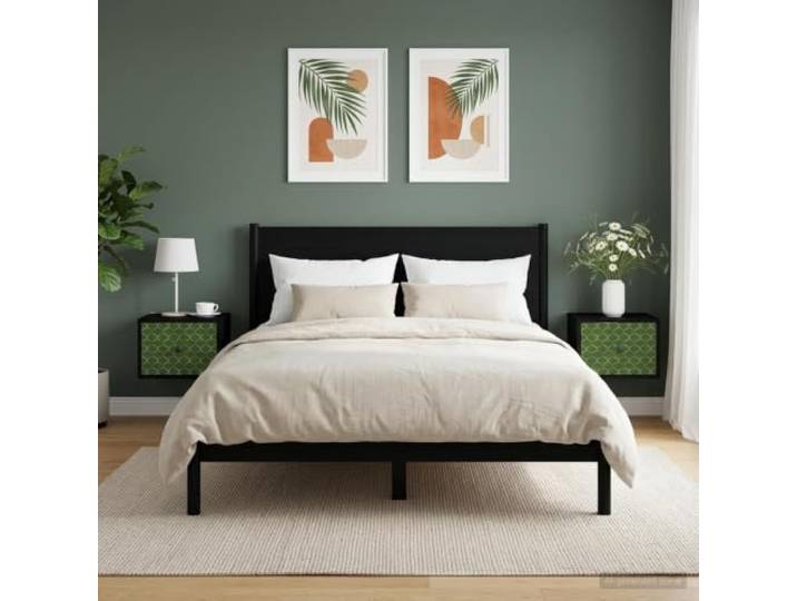 YUTAASU Wandmontiertes Nachttischchen GELEEN 2 STK Holzwerkstoff, Pulverbeschichtete Stahlgriffe, Platzsparend, Robust, Einfache Pflege