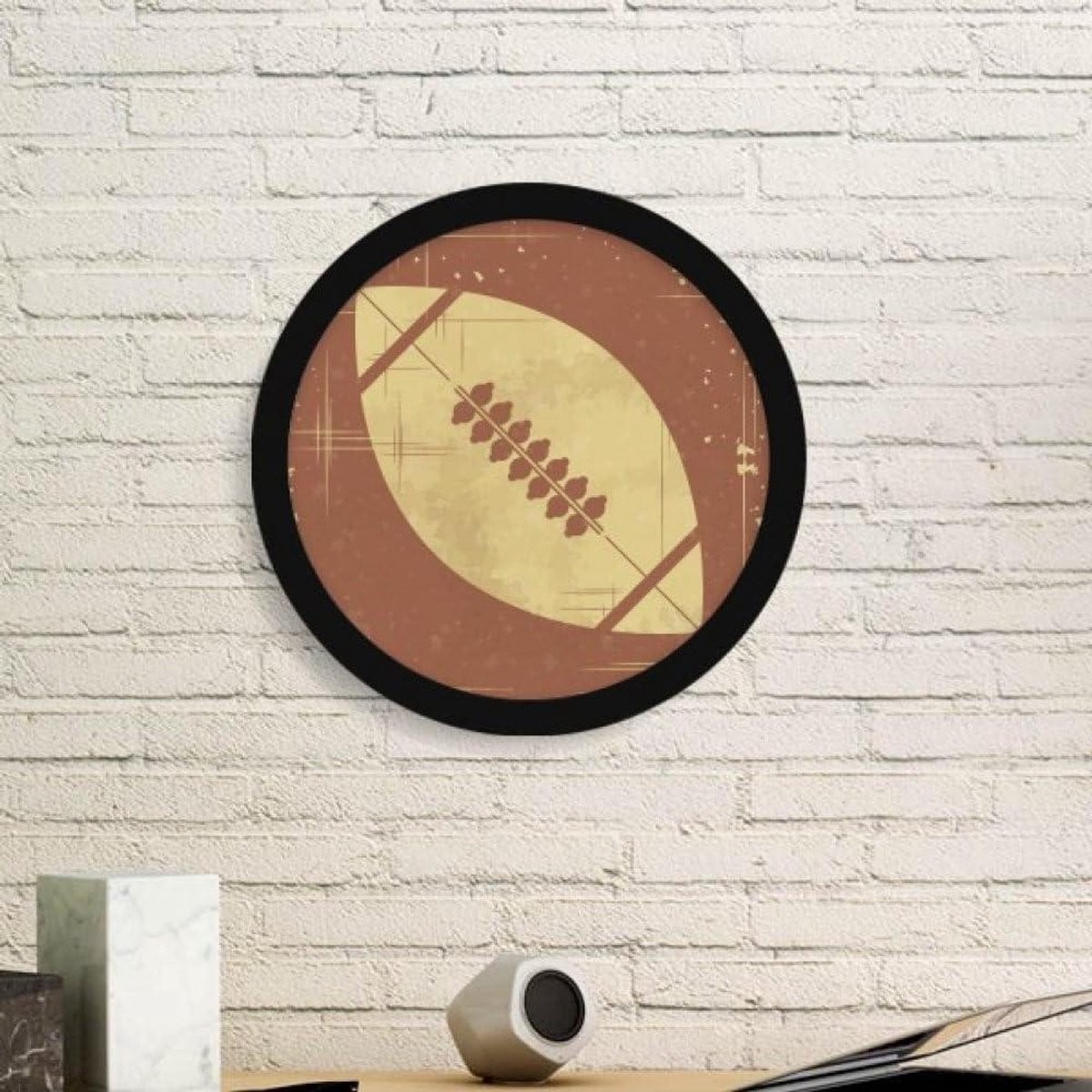 Zwarte ronde houten fotolijst met acryl bescherming - 34 cm