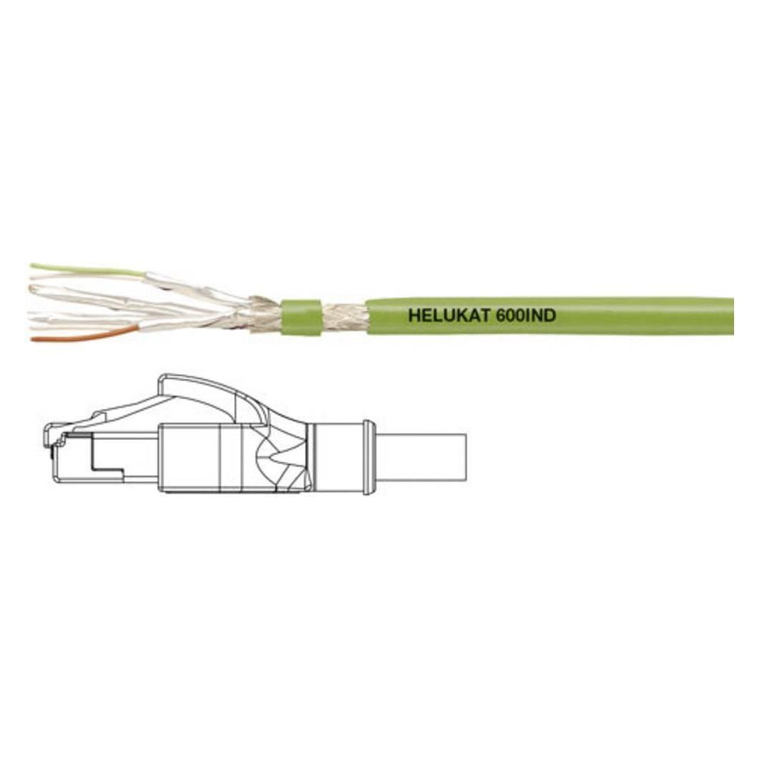 Helukabel 806623 RJ45 Netzwerkkabel, Patchkabel CAT 6a S/FTP 10.00 m Grün PUR-Ma (S/FTP, CAT6a, 10 m) (806623)