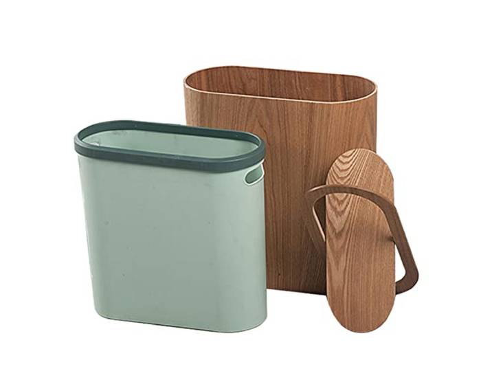 Papierkorb Büro, Holz Papiereimer Abfalleimer Holz Mülleimer Modern Müll Papier Papierkörbe Müll Eimer für Schlafzimmer Badezimmer Küche Home Büros Wohnheim Zimmer, mit Deckel und innerem Eimer