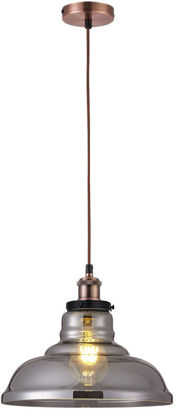 Breakwater Bay Gracie 1 - Light Dome Pendant Vintage Smoked/Brown Braided