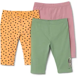 Tchibo - 3 Kinder-Leggings - Gr. 122/128 - schwarz/gepunktet