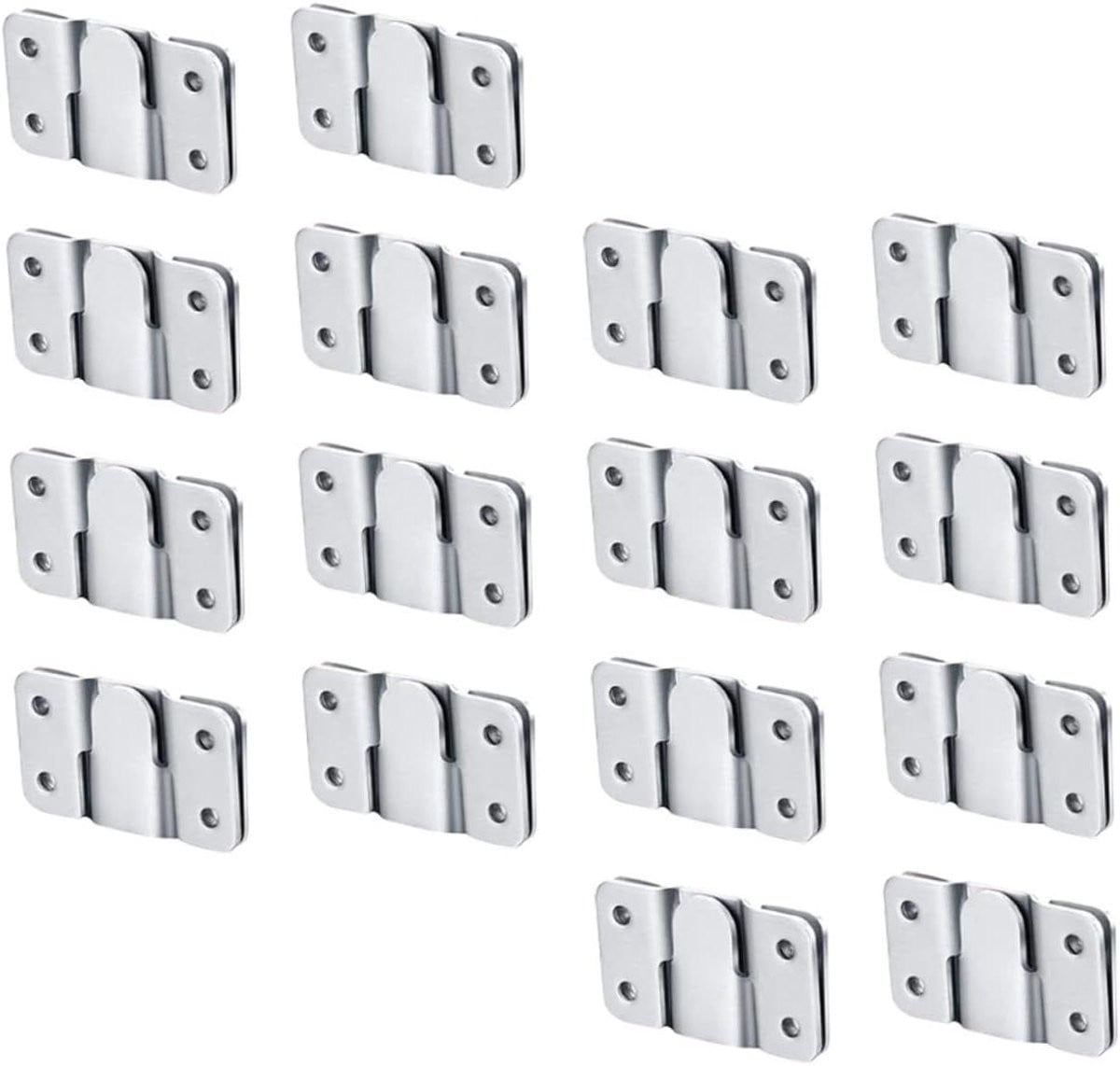 Spiegelhangers Framehaken Ophangset voor Spiegels - 16 Paar - Roestvrijstaal - Zilver