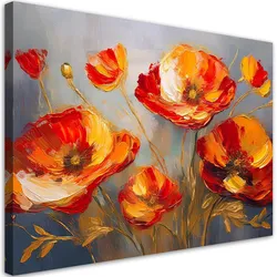 WANDBILD gemalte mohnblumen abstrakt