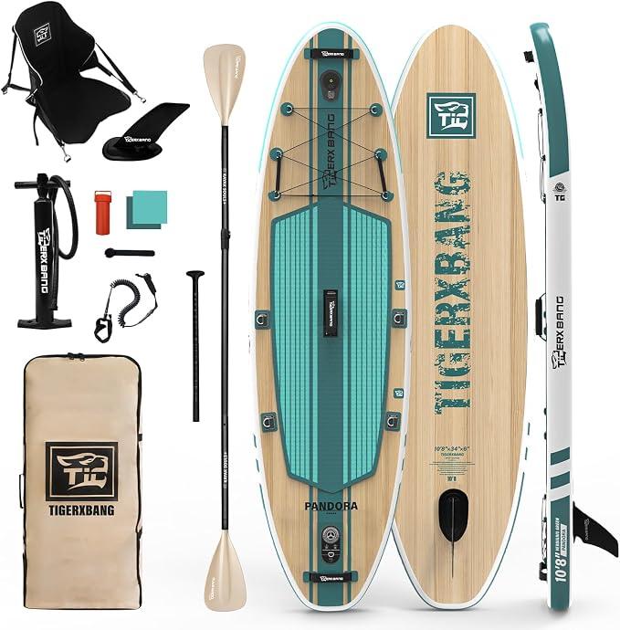 Board aufblasbar 10'8" (330 x 86 x 15 cm) Stand Up Paddle Board Komplettset mit Premium Zubehör | Extra breites iSUP für Erwachsene & Jugendliche | Pandora Serie