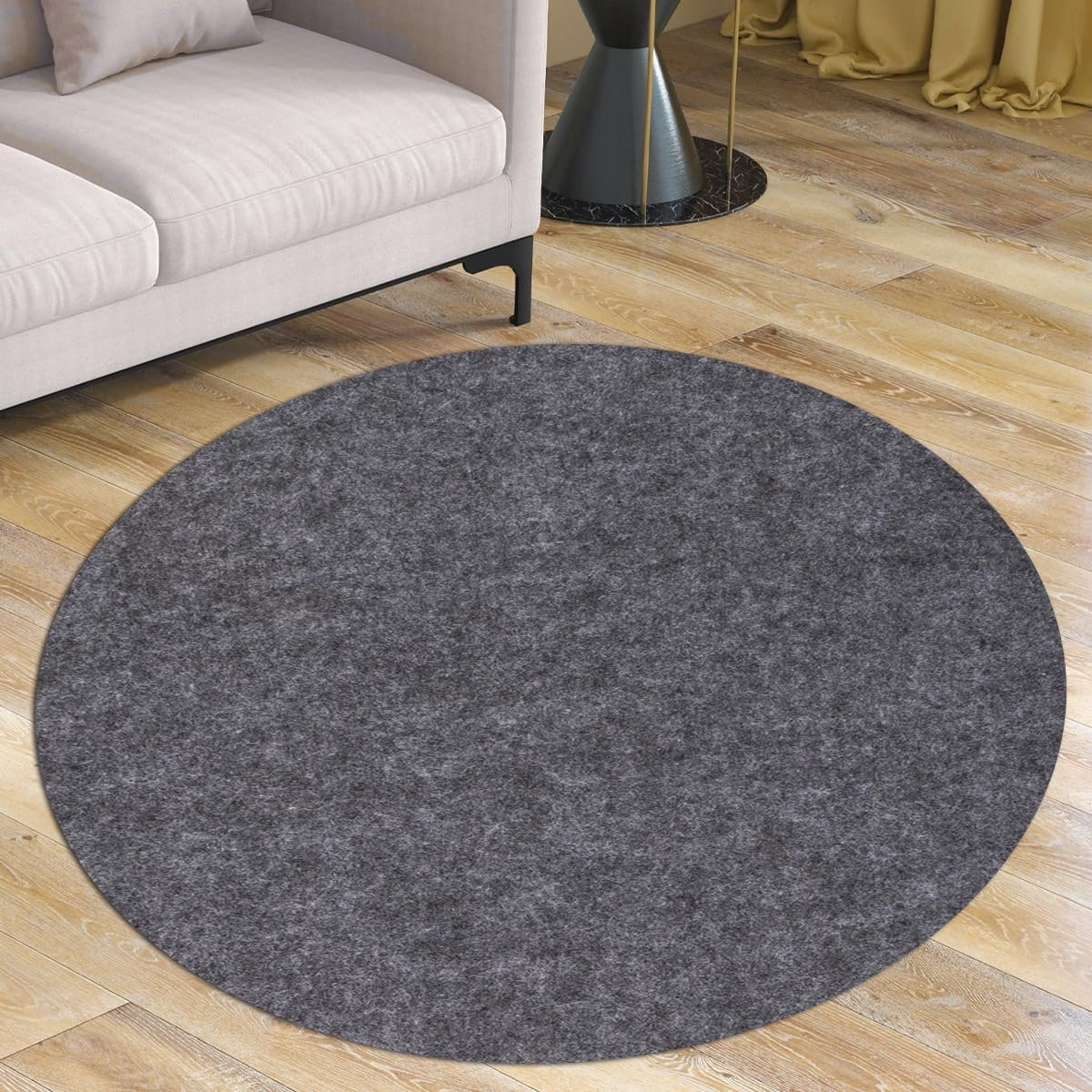 Grijs Rond Antislip Onderkleed voor Tapijt - 152 cm