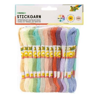 FOLIA® Stickgarn Set, 2 x 26 Pastellfarben 8 m