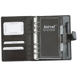 bind Zeitplaner T 1-1 DIN A6 ohne Kalender Leder schwarz