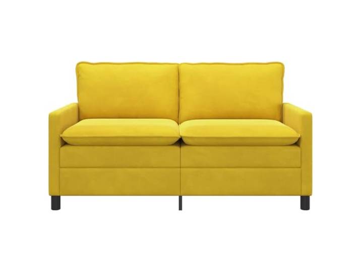 KTHLBRH 2-Sitzer-Sofa, Samt, Gelb, 156 cm Metallrahmen, Schaumstoff und Faser, schwarze Beine, Verwendung im Innenbereich, einfache Montage