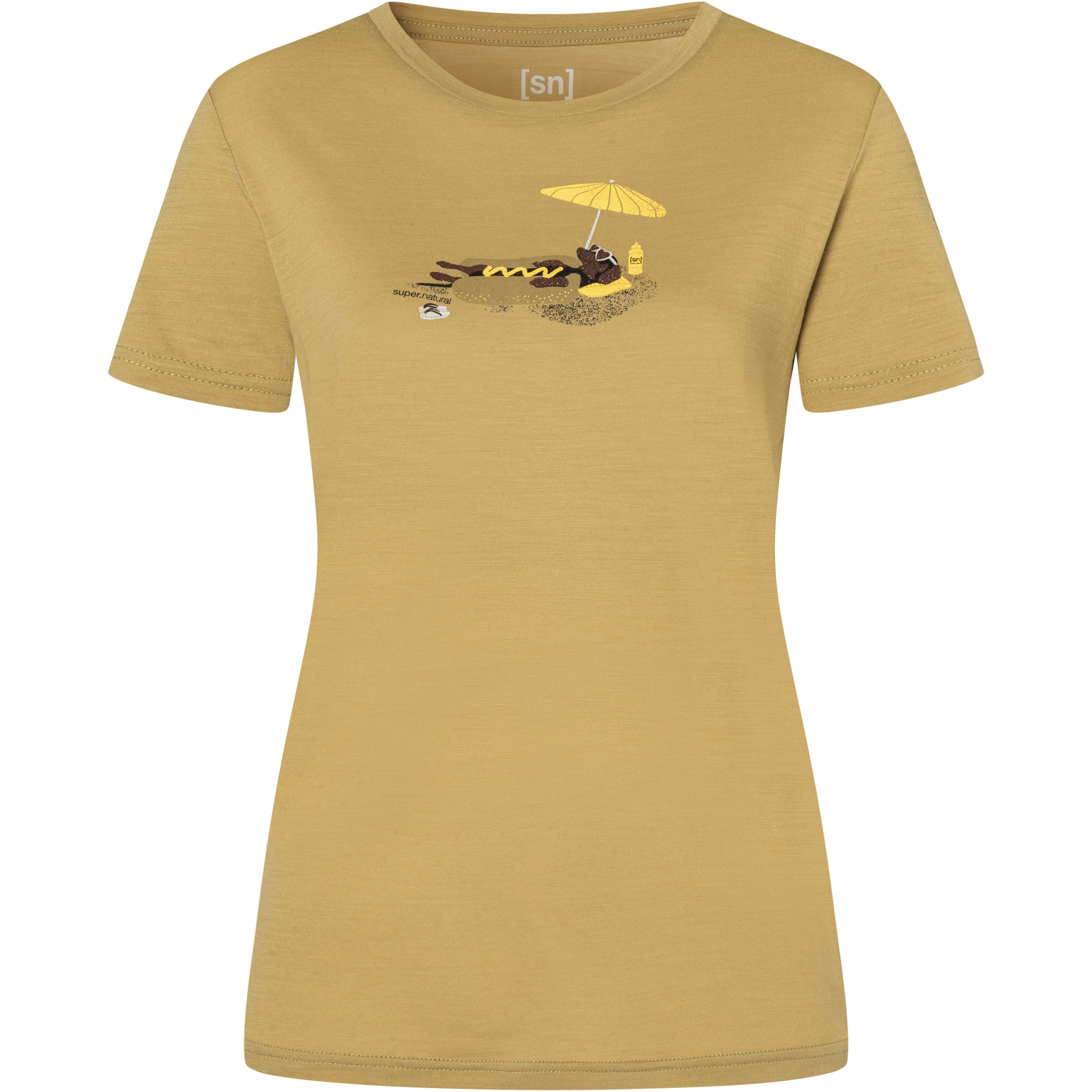 Super.Natural Hot Dog Damen T-Shirts beige Größe XL Lifestyle Hautfreundlich Merinowolle