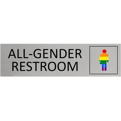 CombiCraft Aluminium Türschild All-Gender Restroom 165x45mm mit 3M-Tape zur Befestigung, einfache Kennzeichnung von Räumen und Bereichen