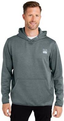 HUK H130093 Men's Coldfront+ Performance Hooded Sweatshirt in Volcanic Ash Heather size XL   Polyester/Spandex Blend