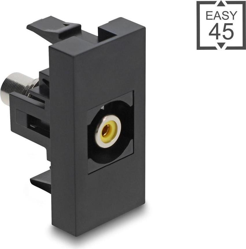 Delock Easy 45 module tulpstekker geel/zwart naar tulpstekker