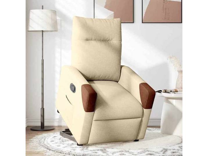 Sarazyj®Fauteuil inclinable - Fauteuil relaxant - 1 personne - 69x86x100 cm - Crème Tissu - 33423