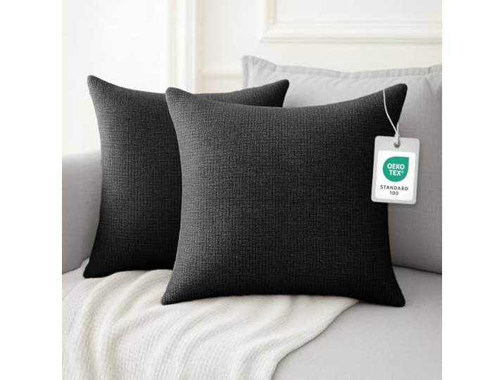 HOMING Kissenhülle St. Moritz Anthrazit Sofa Kissenbezug mit verdecktem Reißverschluss Kopfkissenbezug Strukturgewebe Struktur Stoff Dekokissenhülle Schlafzimmer & Wohnzimmer 50x50 cm 1 Stk.