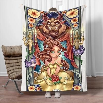 Shop Station Beauty And The Beast Flannel Throw Blanket Soft Fleece Cozy Couch & Bed Blanket 1 27x39in