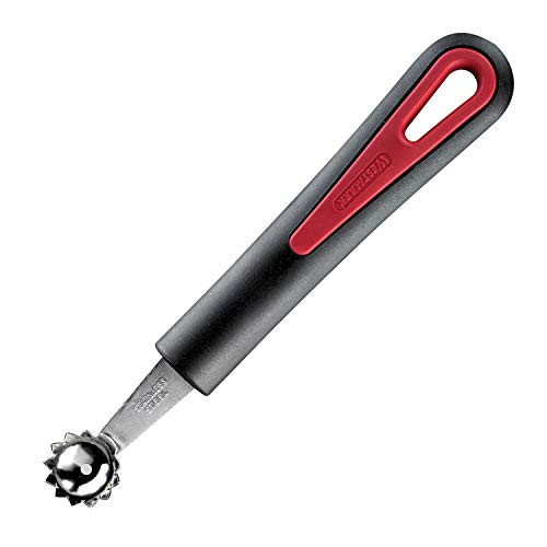 Westmark Gallant Bolletjeslepel en Tomatenontkroner met Kartelrand, Rood/Zwart, Lengte: 16,6 cm, Diameter: 2,1 cm