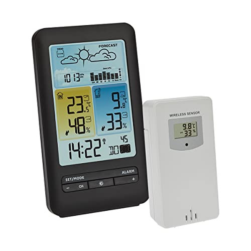 TFA Dostmann LUNA draadloos weerstation 35.1165.01 zwart met buitenzender en weersvoorspelling