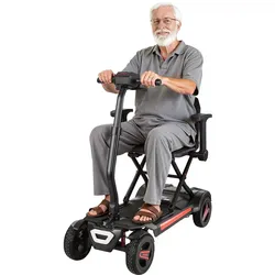 VEVOR 4-Rad-Elektromobil klappbar, Mobilitätsroller für Erwachsene & Senioren, E-Scooter mit 15 km Reichweite, All-Terrain-Reiserollstuhl mit 9° Steigfähigkeit & 120 kg Tragkraft