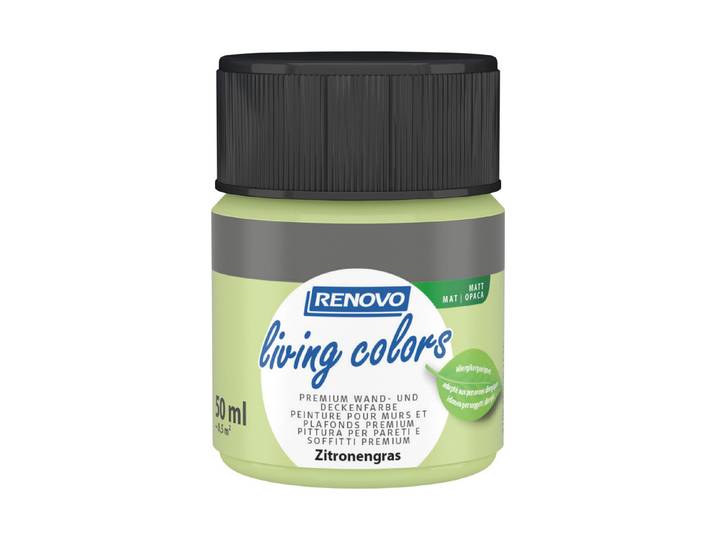 Renovo living Colors Wand- und Deckenfarbe Zitronengras 50 ml