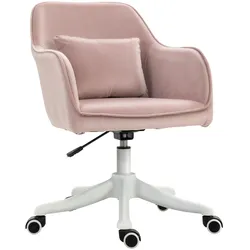 MASSAGE Bürostuhl Drehstuhl Arbeitstuhl mit Vibrationsfunktion Samt Rosa