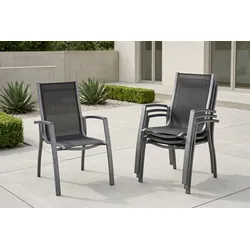 Kettler Altura 4er-Set Stapelsessel, anthrazit/anthrazit, 0302102-7100