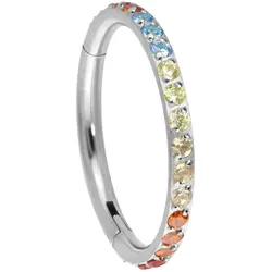 Titan Segmentring Clicker EINGEFASSTE BUNTE KRISTALLE