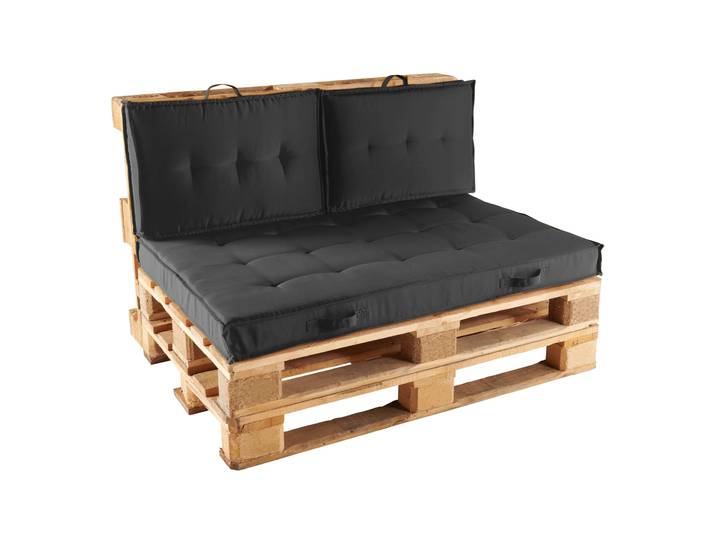 Oviala - Ensemble canapé palette + coussins de jardin