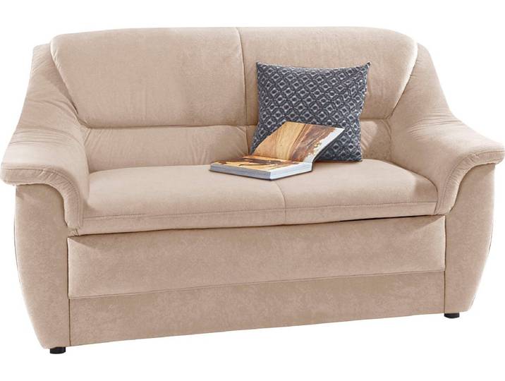 2-Sitzer DOMO COLLECTION Lale formschönes und komfortables Sofa, zeitlos und elegant , beige (natur), B:148cm H:88cm T:93cm, Struktur (100% Polyester);Microfaser PRIMABELLE (100% Polyester);Struktur grob (85% Polyester, 15% Polyacryl), Sofas, 2-Sitzer, optimal für kleinere Räume