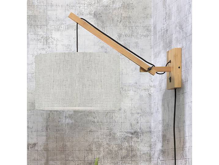 Wandleuchte Andes Ø 32cm Grau/Hellgrau Leinen E27