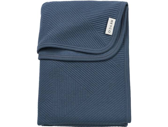 Meyco Baby Jacquard Ledikant Deken - Flannel - Indigo - 100x150cm - 1.0 TOG