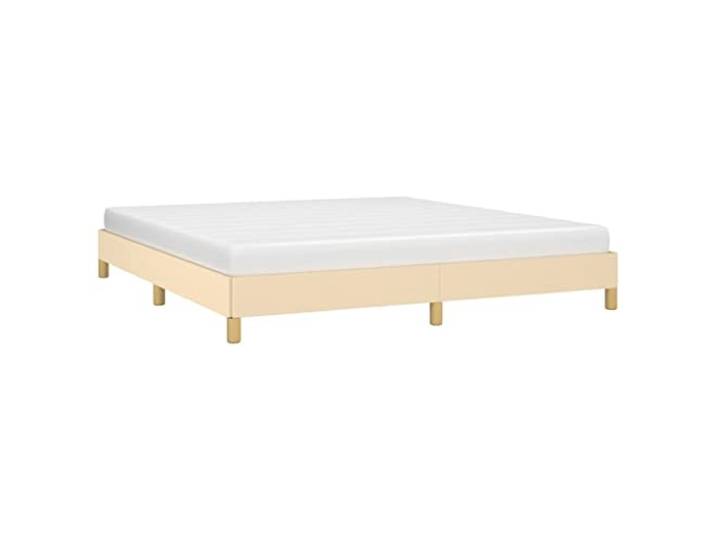 vidaXL Polsterbett Bett Doppelbett Bettgestell Bettrahmen Lattenrost Stoffbett Schlafzimmerbett Schlafzimmermöbel Creme 180×200cm Stoff